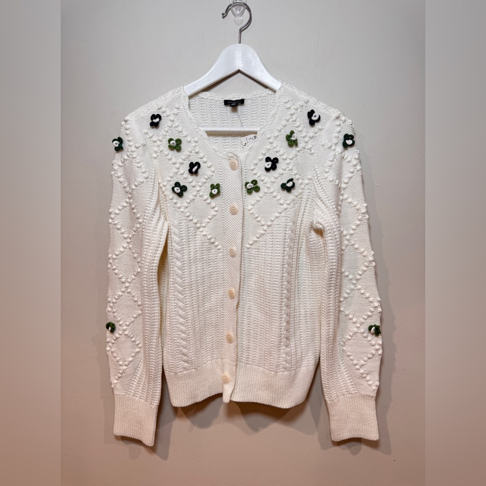 Mixed Stitch Cardigan - Merry Floral